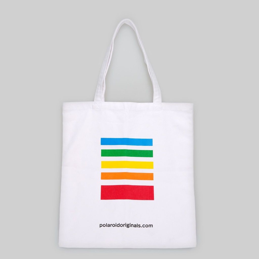 POLAROID ORIGINALS WHITE COTTON REUSABLE TOTE NEW